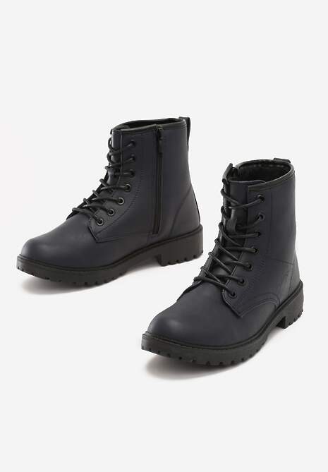 Granatowe Botki Baines