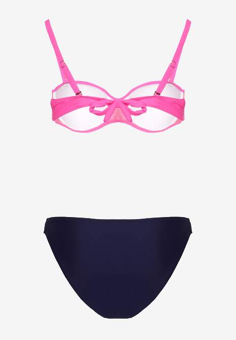 Różowe Bikini Majtki Figi i Biustonosz z Marszczeniem Sepiana