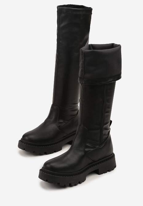 Czarne Kozaki Vices z Przylegającą Cholewką w Klasycznym Stylu Olexina