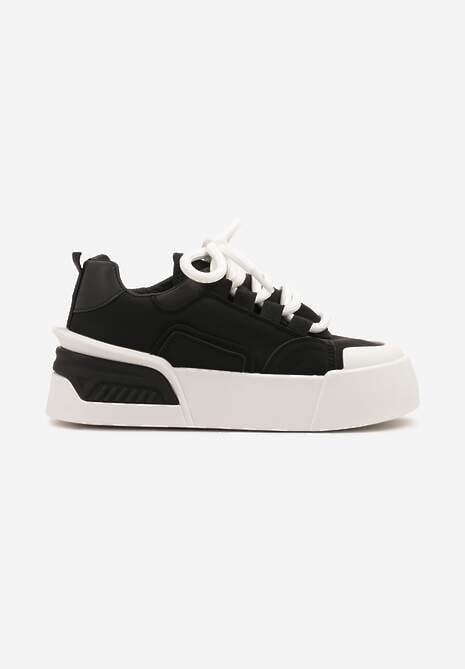 Czarne Streetwearowe Sneakersy Trampki na Platformie Danenith
