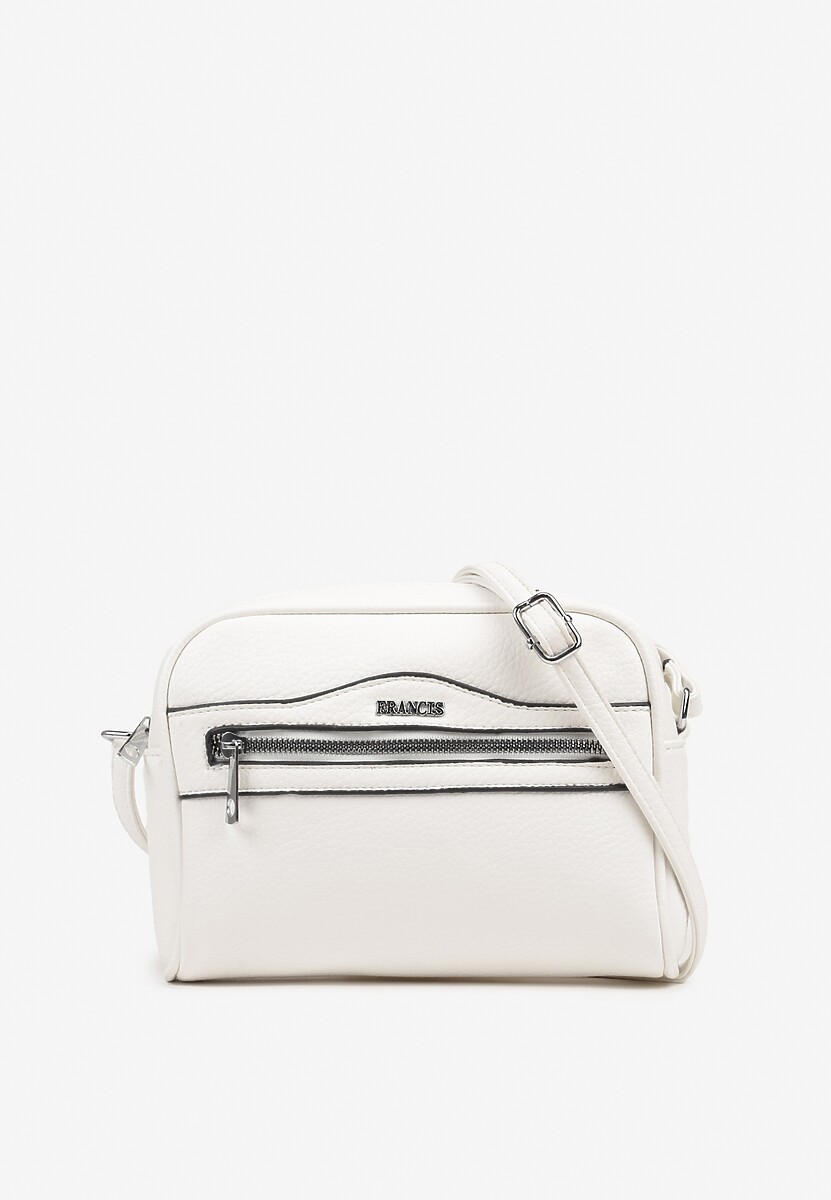 Biała Torebka Listonoszka z Metalicznym Napisem Nilofae