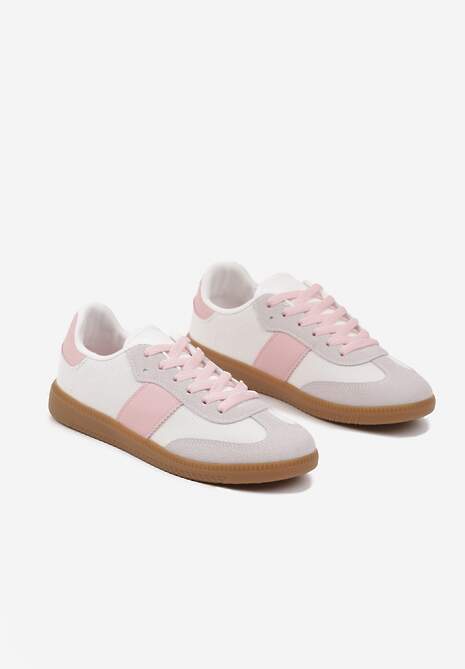 Biało-Różowe Sneakersy Tenisówki w Kultowym Stylu Neolithaen