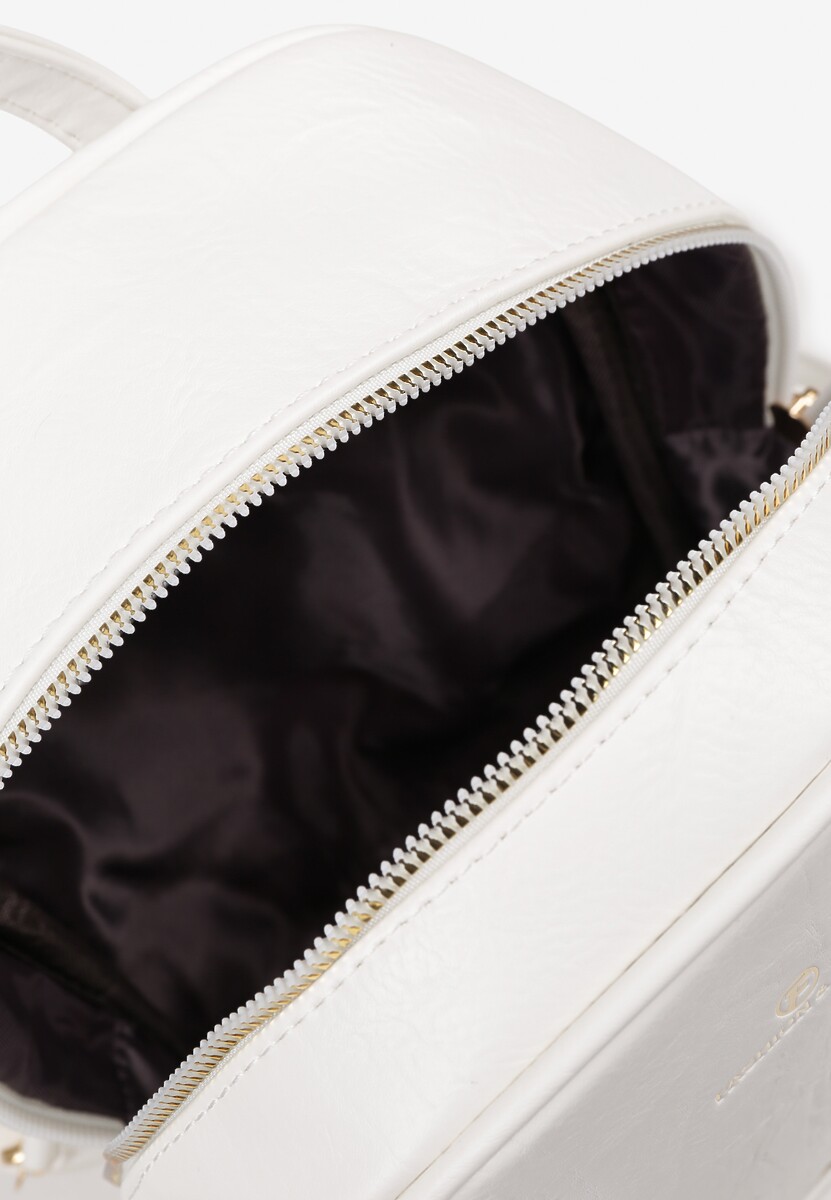 Biały Casualowy Plecak z Metalicznym Suwakiem Idalerra