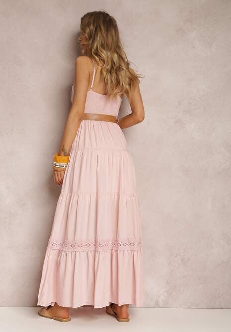 Różowa Sukienka z Paskiem Asoonice