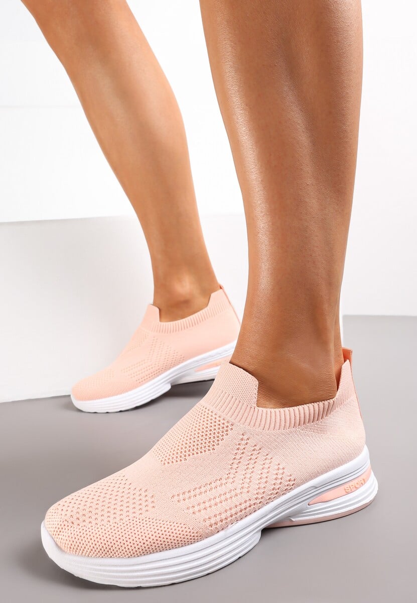 Czarne Buty Sportowe z Perforacyjnego Materiału Sherlina