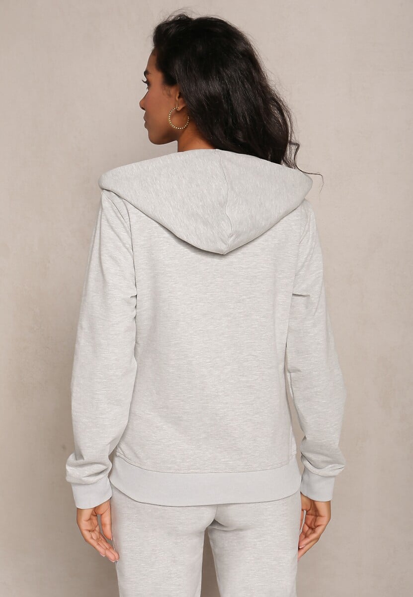 Szara Rozsuwana Bluza z Kapturem Lecua