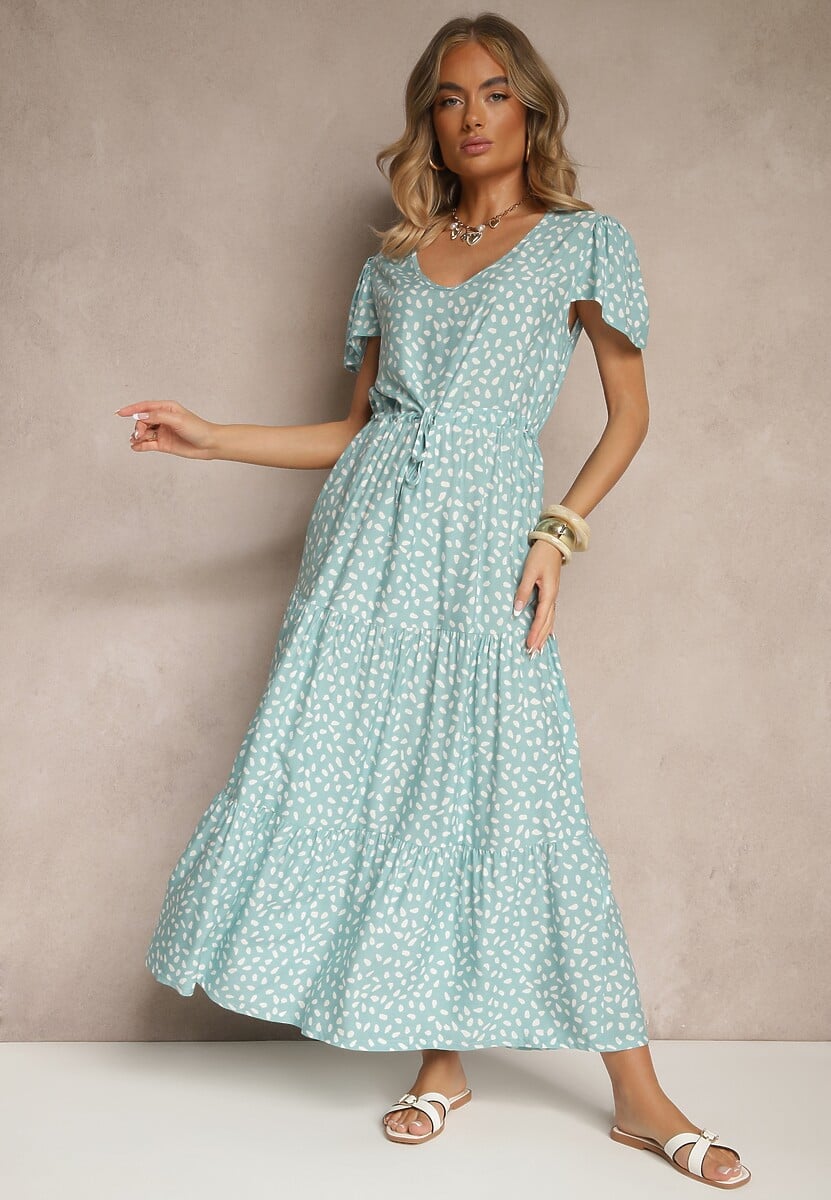 Czarna Rozkloszowana Sukienka z Bawełną i Geometrycznym Motywem Mevelaia