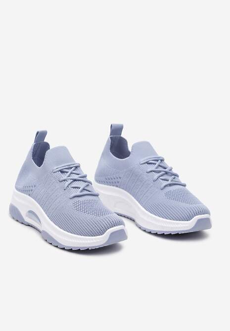 Niebieskie Wsuwane Buty Sportowe w Skarpetkowym Stylu z Ozdobną Podeszwą Moonlise