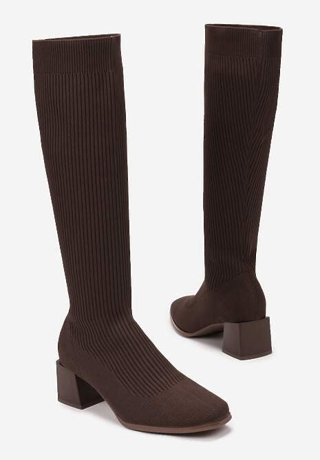 Brązowe Kozaki z Elastyczną Cholewką Timerine