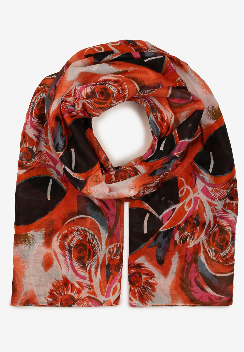 Jasnozielony Bawełniany Klasyczny Szalik Apaszka z Abstrakcyjnym Wzorem Nihilisa