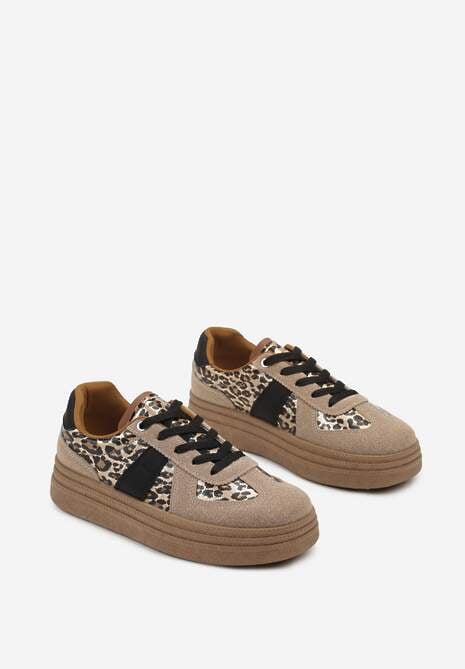 Panterkowe Sneakersy w Stylu Tenisówek na Platformie Gilritisa