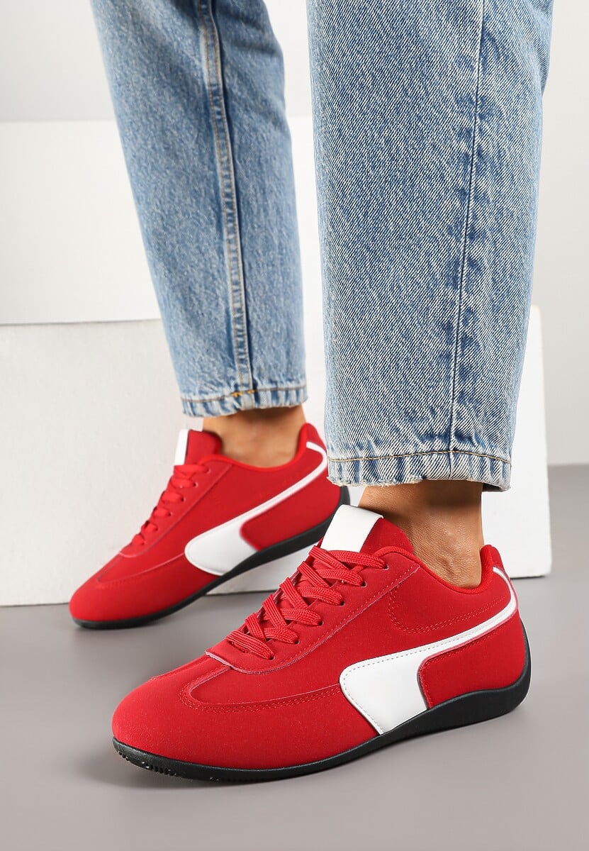 Czerwone Sneakersy Typu Klasyczne Tenisówki Zelritia