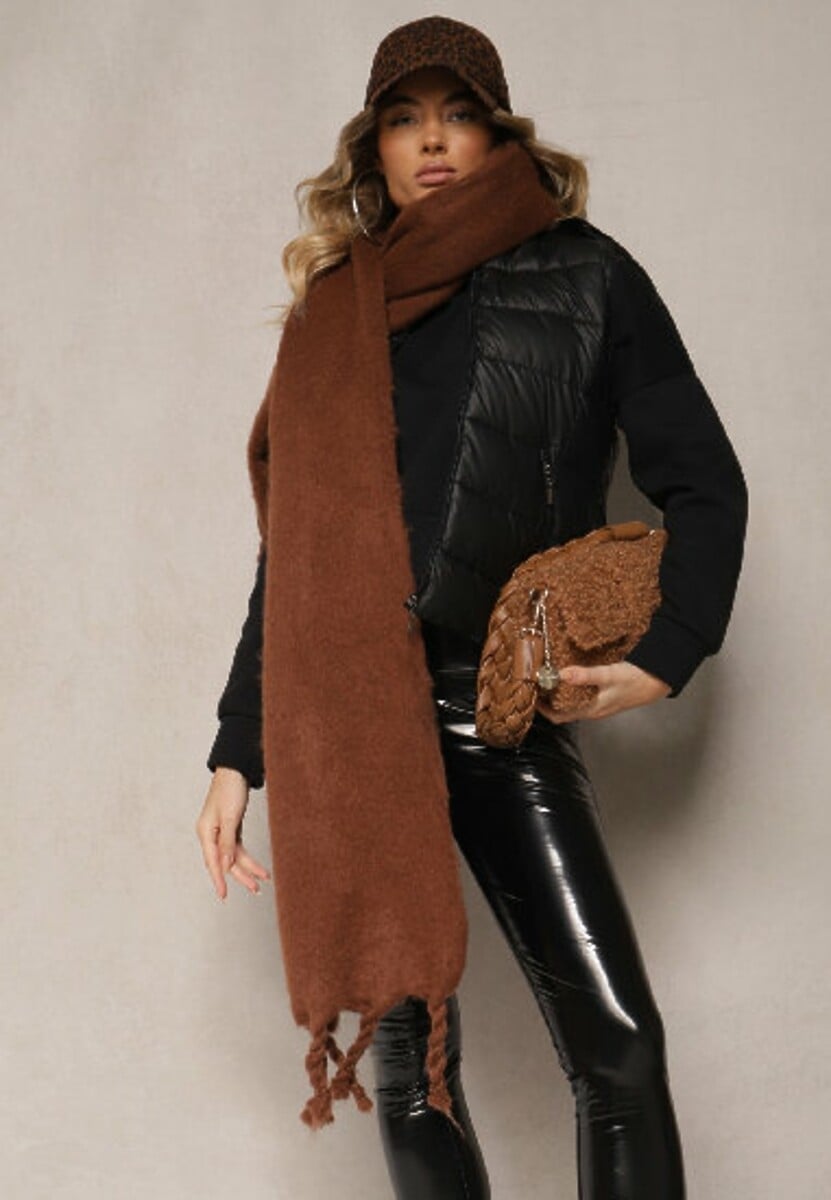 Jasnoniebieski Szalik z Frędzlami Nomiyana