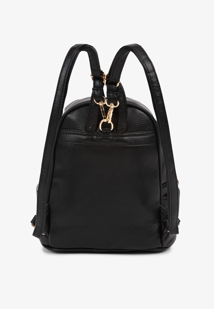 Czarny Plecak z Metalicznym Zdobieniem Efarinia