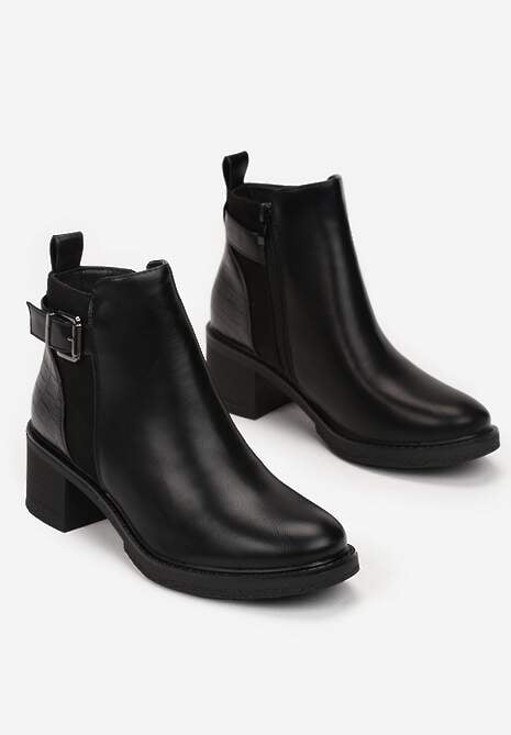 Czarne Botki na Słupku Bersa