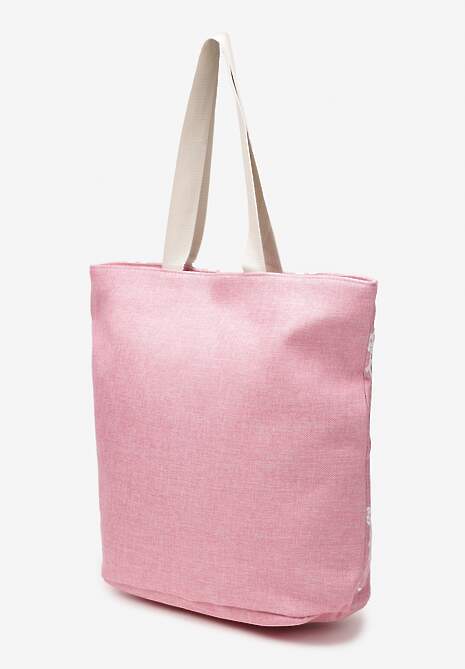 Jasnoróżowa Torebka Tote z Marynarskim Nadrukiem w Kotwice Rosalux