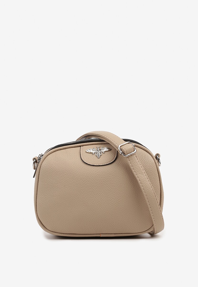 Brązowa Torebka Ozdobiona Metaliczną Aplikacją Nanowena