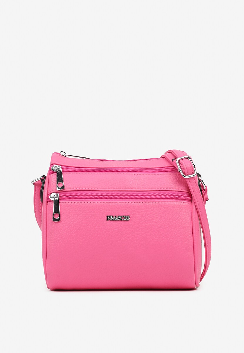 Różowa Mała Torebka Listonoszka z Kieszeniami na Suwak Savirette