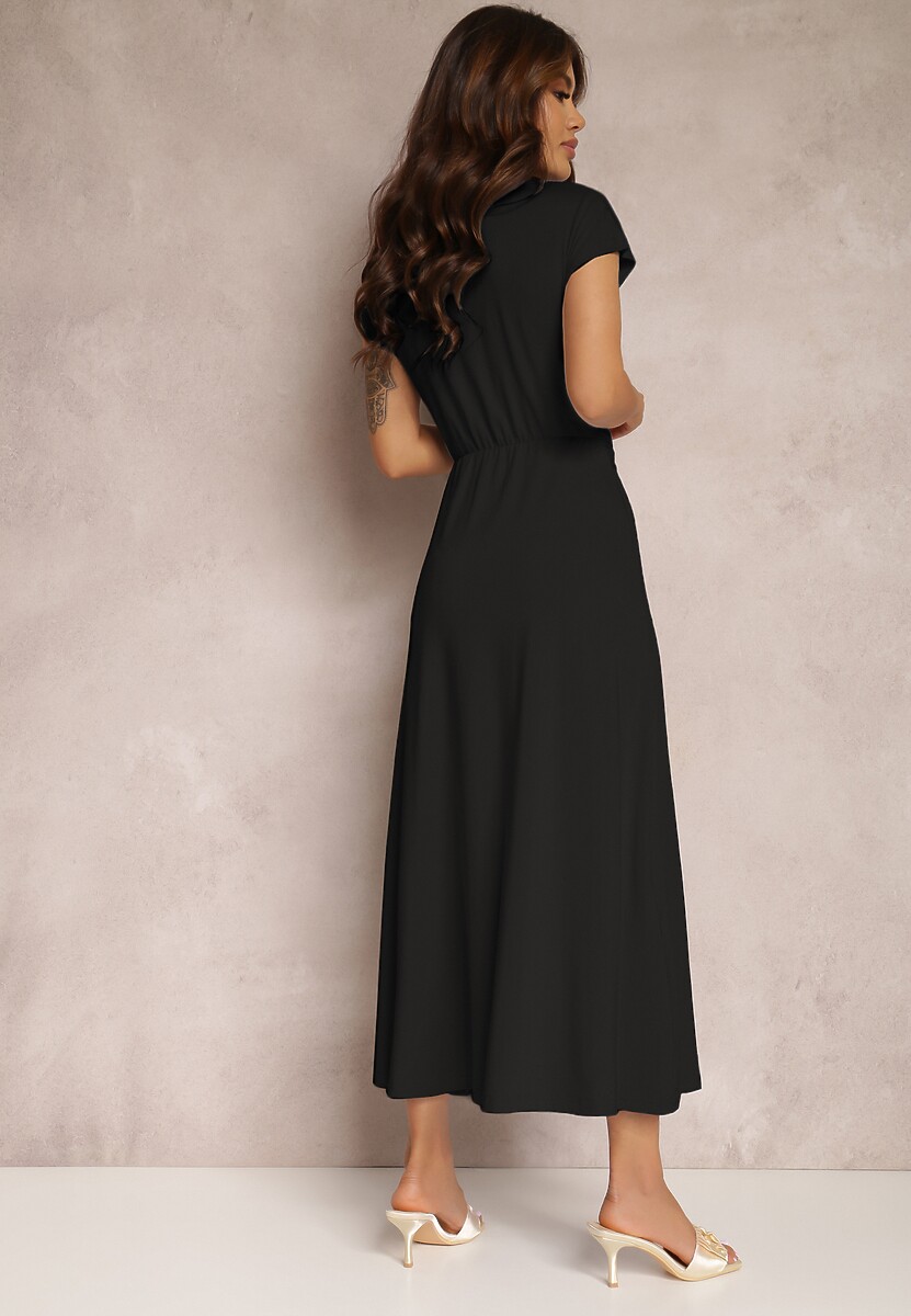 Czarna Sukienka Kopertowa Appephone