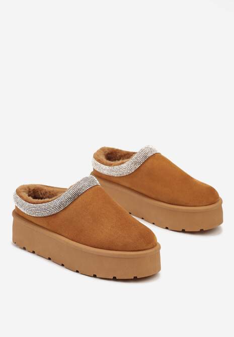 Brązowe Ocieplane Śniegowce z Cyrkoniami na Platformie Irivianae