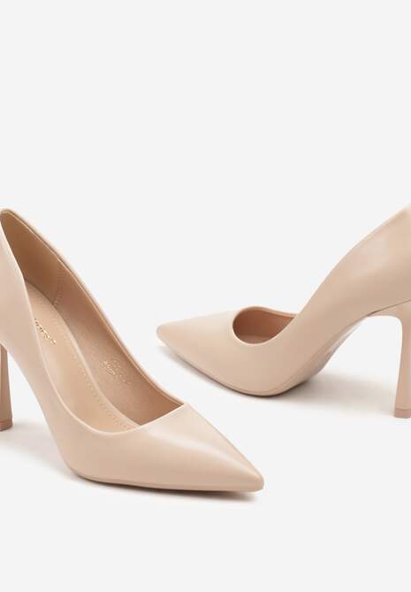 Beżowe Szpilki w Eleganckim Stylu ze Szpiczastym Noskiem Galadi