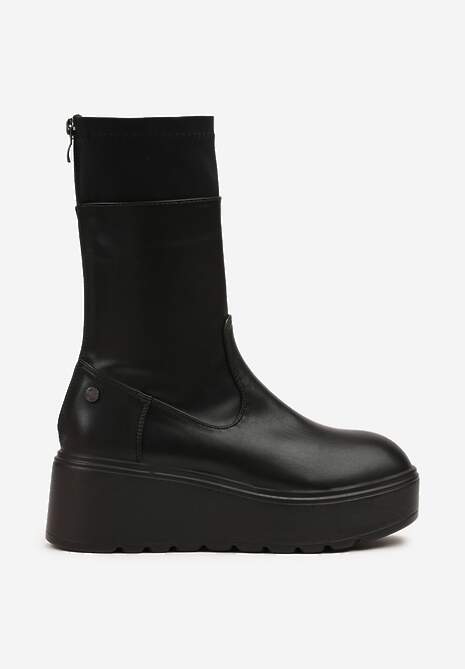 Czarne Botki Vices na Grubej Podeszwie w Stylu Grunge Anarriva