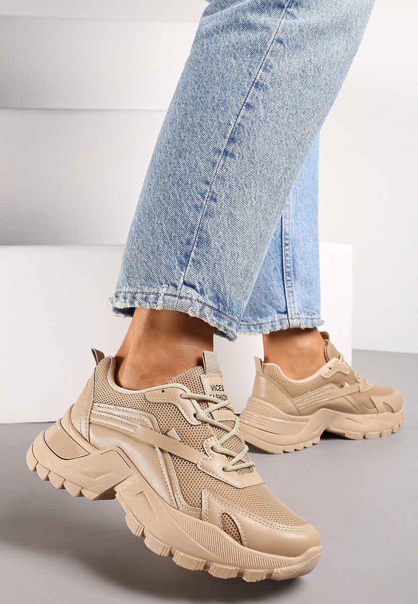 Ciemnobeżowe Sneakersy Dorameia