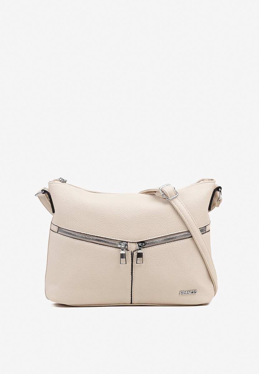 Czarna Torebka z Suwakami na Regulowanym Pasku Malovia