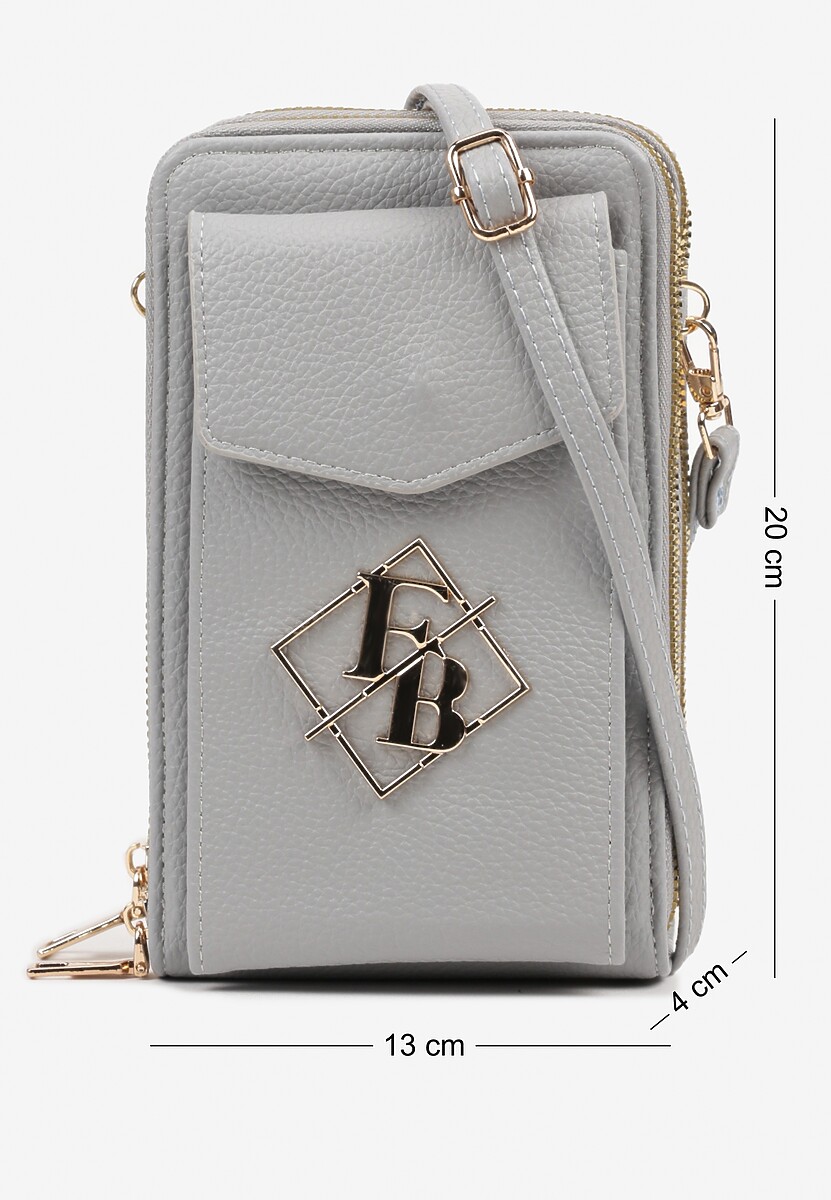 Beżowa Mała Torebka z Metaliczną Ozdobą Seniffia