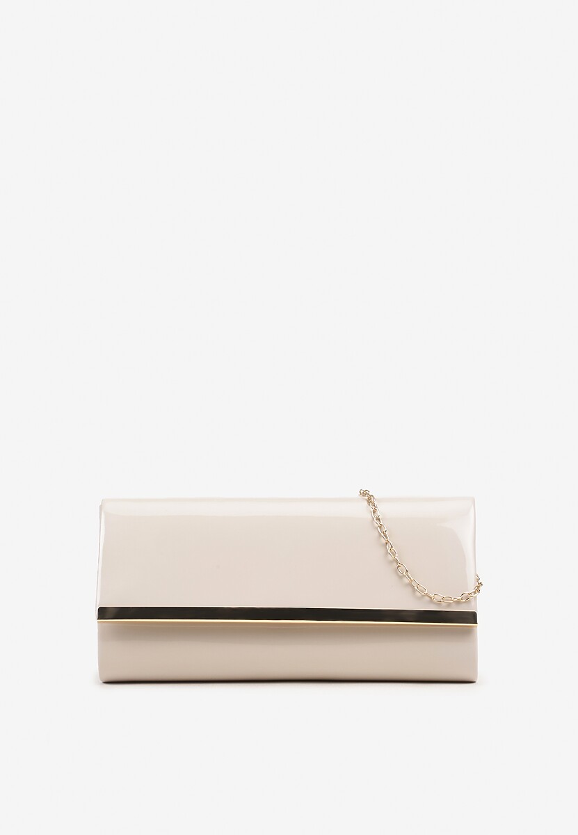 Srebrna Torebka Kopertówka z Dodatkowym Łańcuszkiem i Metalicznym Zdobieniem Galatina