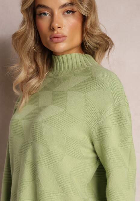 Zielony Golf z Długim Rękawem Oligese