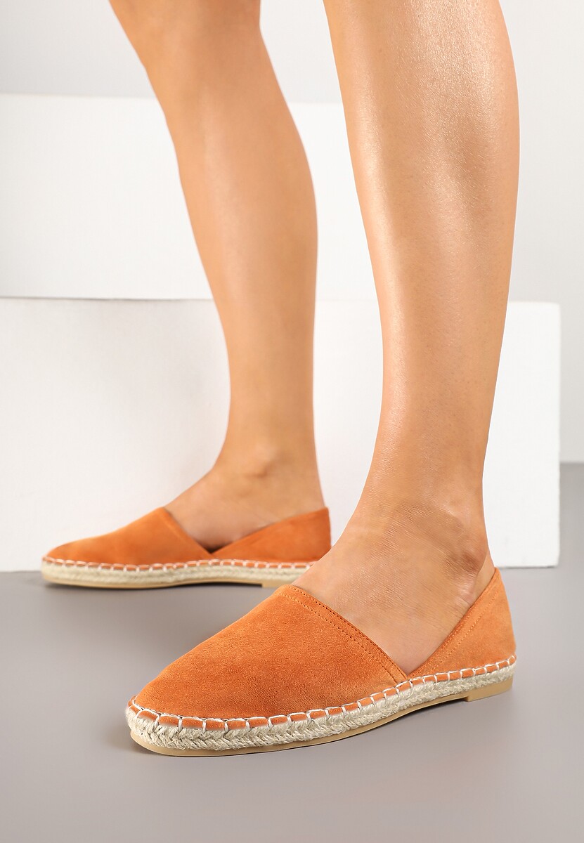 Zielone Espadryle  Ozdobione Wyciętą Cholewką i Plecionką Wommea