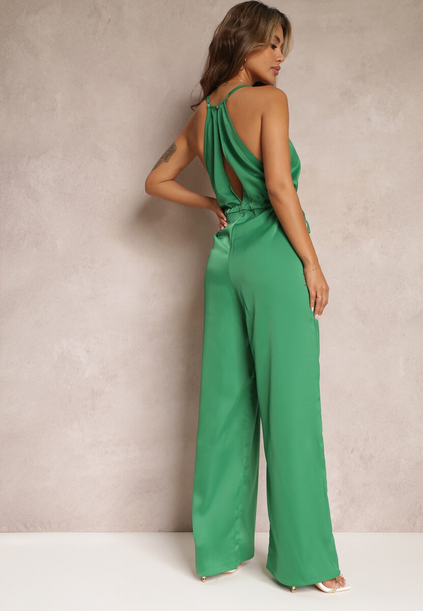 Zielony Długi Kombinezon ze Ściągaczem z Boku Notasia