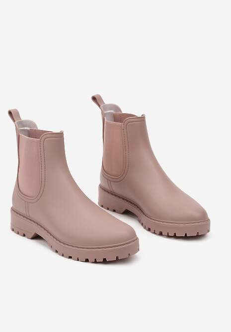 Różowe Kalosze Sztyblety na Płaskiej Podeszwie Irinndria