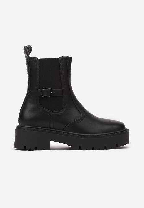 Czarne Botki w Stylu Sztybletów Grunge Batitana