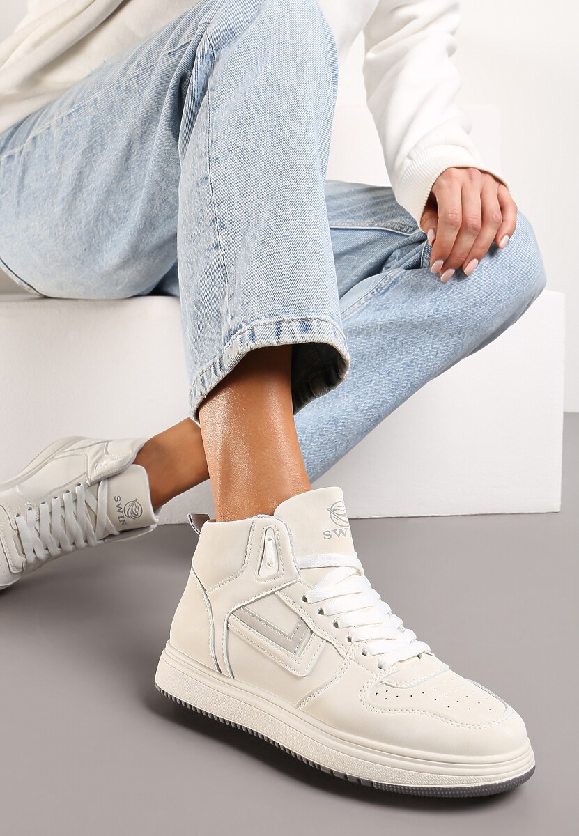 Beżowo-Szare Sneakersy Maeramia