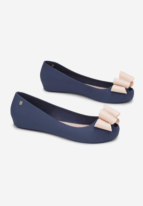 Granatowo-Beżowe Balerinki Xenatius