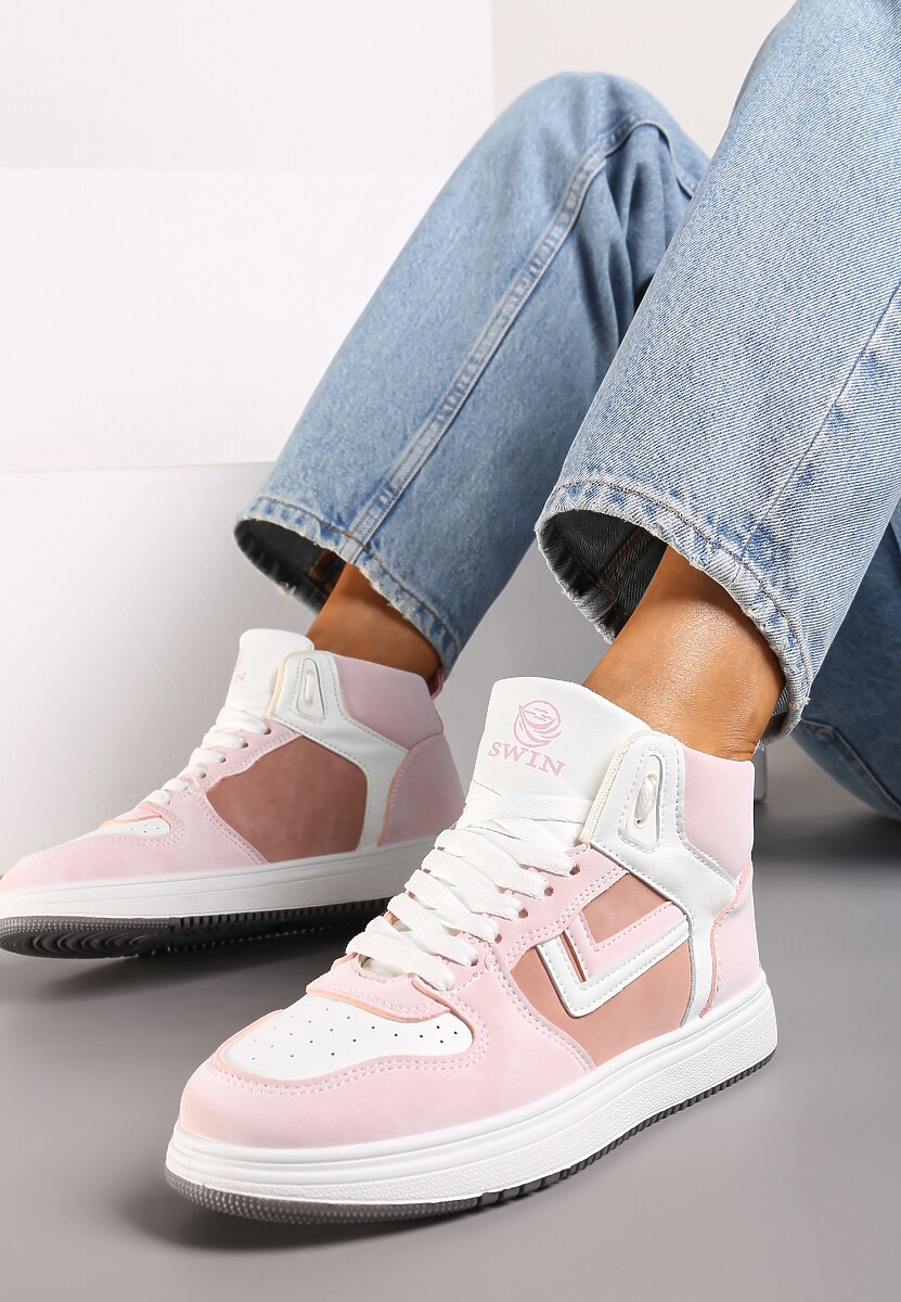 Biało-Różowe Sneakersy Maeramia