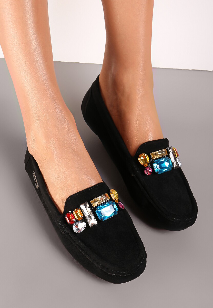 Jasnoniebieskie Mokasyny z Wkładką ze Skóry Naturalnej Veso