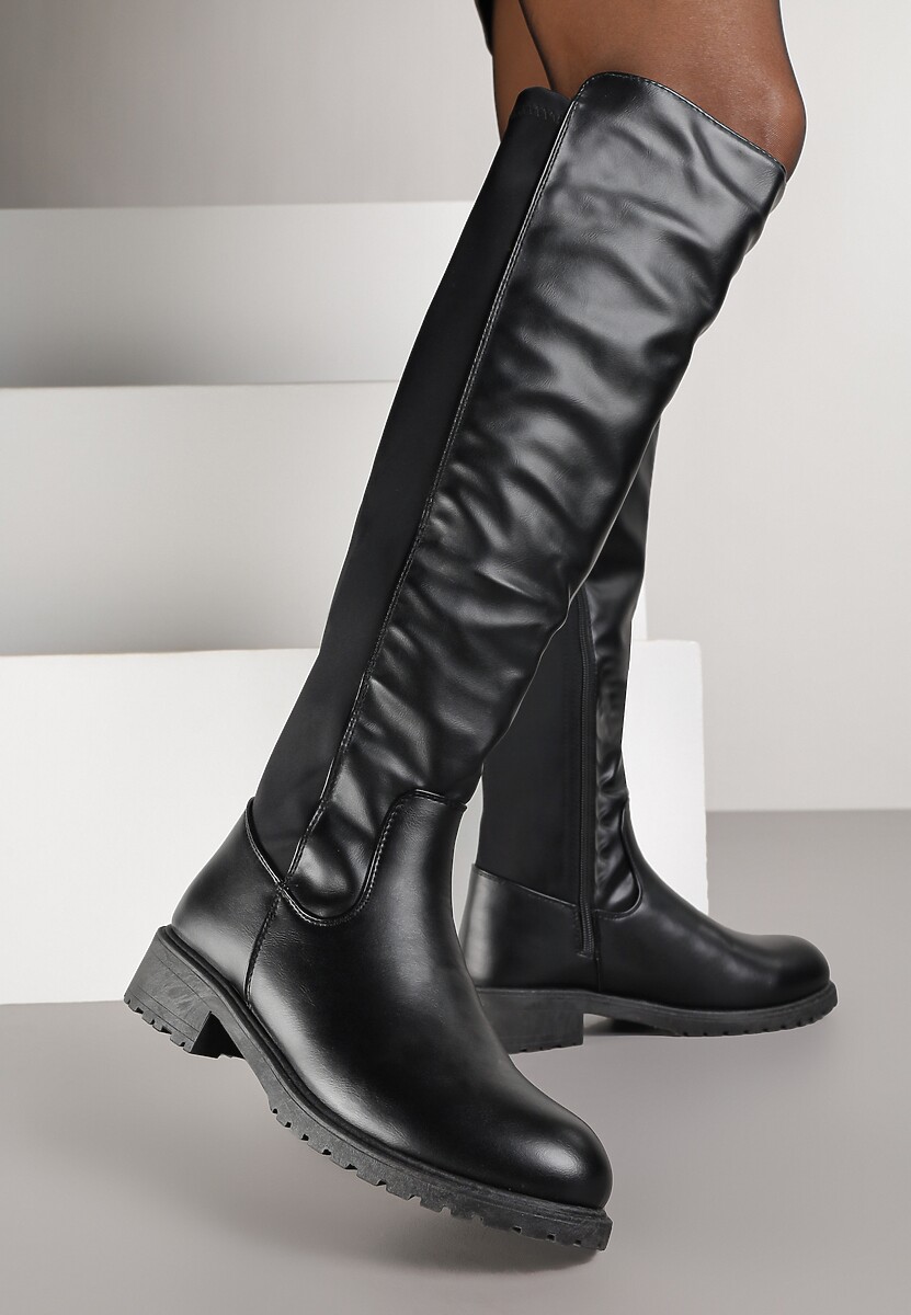 Czarne Kozaki Vices Typu Muszkieterki Anlave