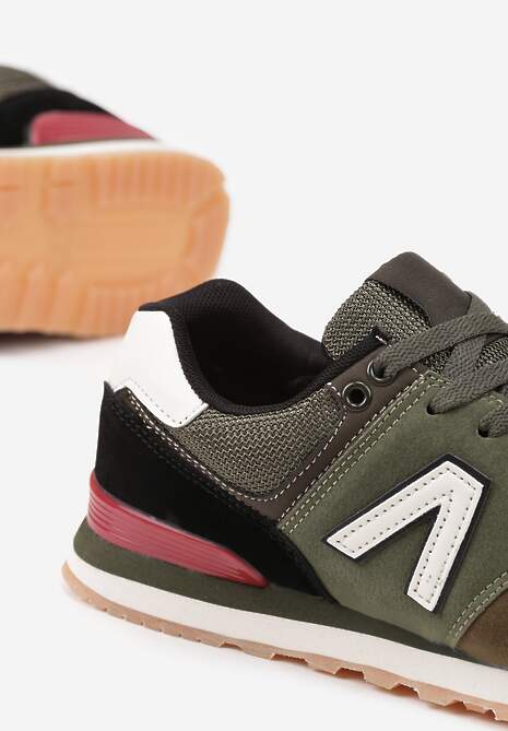 Ciemnozielone Sneakersy Ozdobione Geometrycznym Motywem Rilenessa