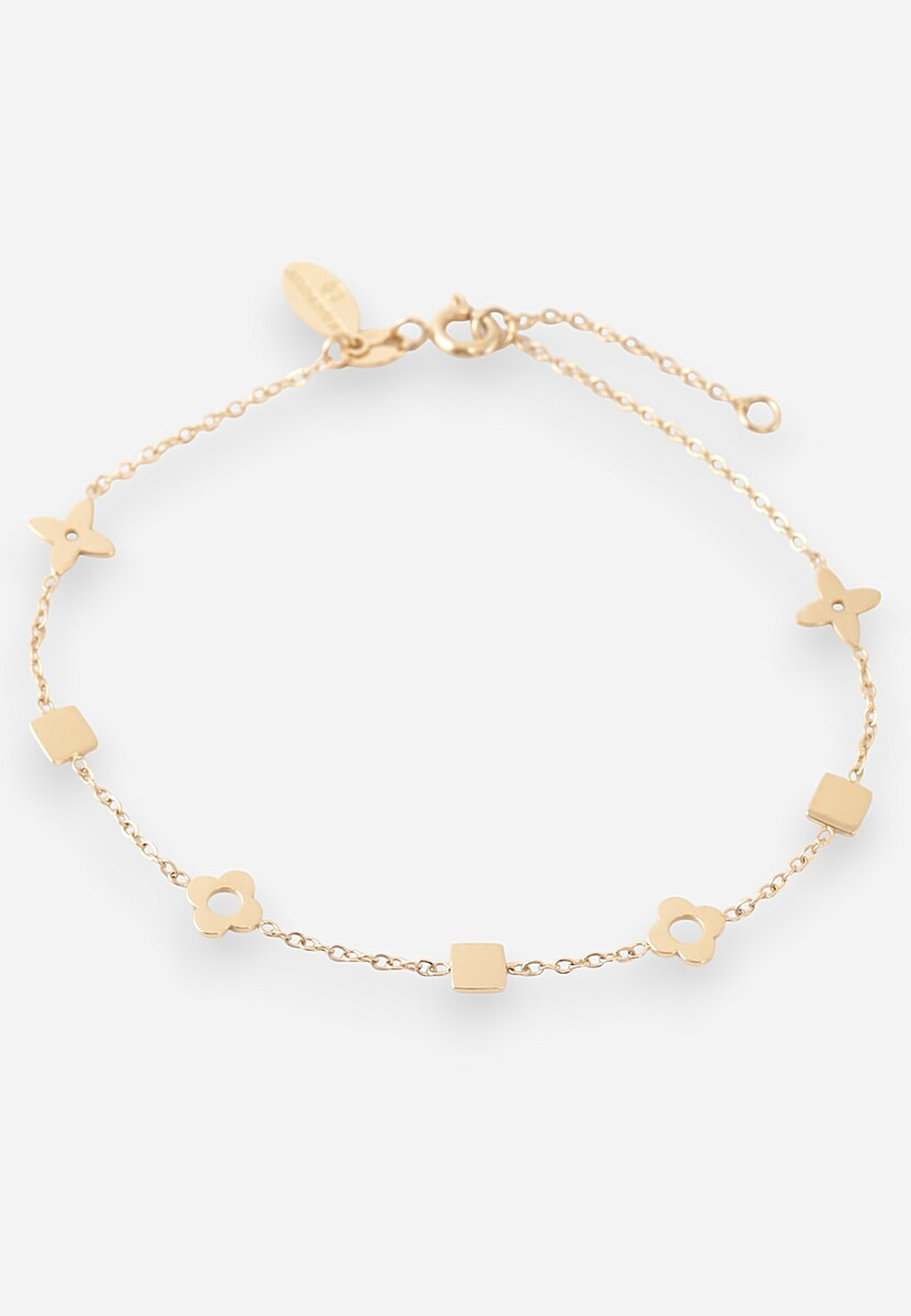 Złota Bransoletka Ozdobiona Geometrycznymi Aplikacjami Turaze