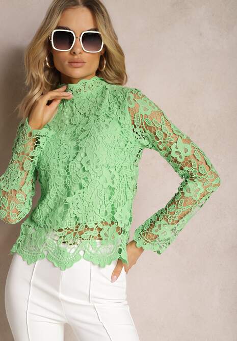 Zielona Bluzka Koronkowa Rissanen