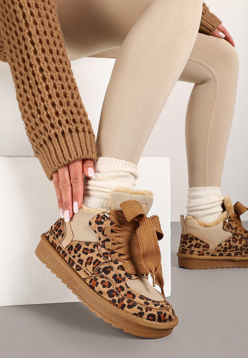 Czarne Zimowe Sneakersy Vices Stylizowane na Śniegowce z Futerkiem Tennira