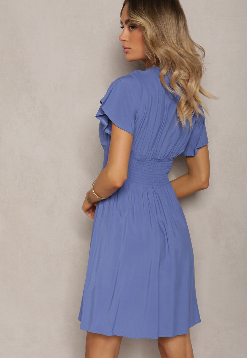 Granatowa Sukienka z Wiskozy Jadith