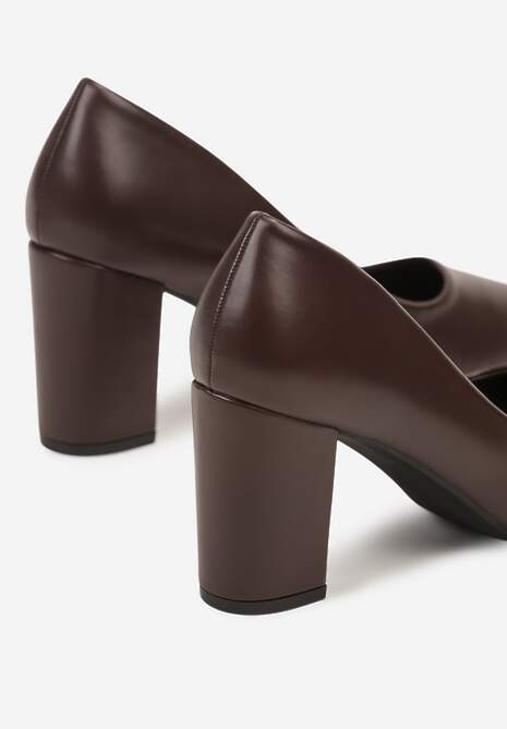 Brązowe Klasyczne Czółenka na Słupku Iveltte