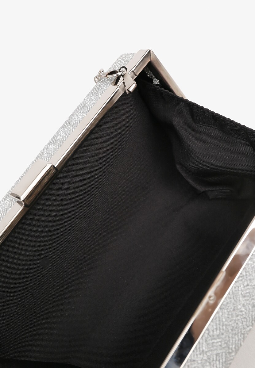 Srebrna Torebka Kopertówka z Tłoczeniem i Brokatem Talavesa