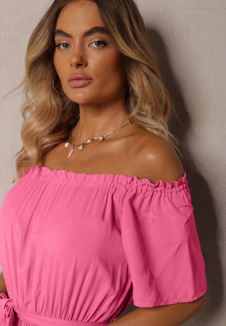 Ciemnoróżowa Sukienka z Wiskozy Phoebiolea