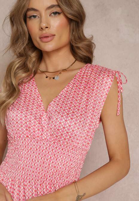 Czerwona Rozkloszowana Sukienka Maxi z Gumką w Pasie Jayma