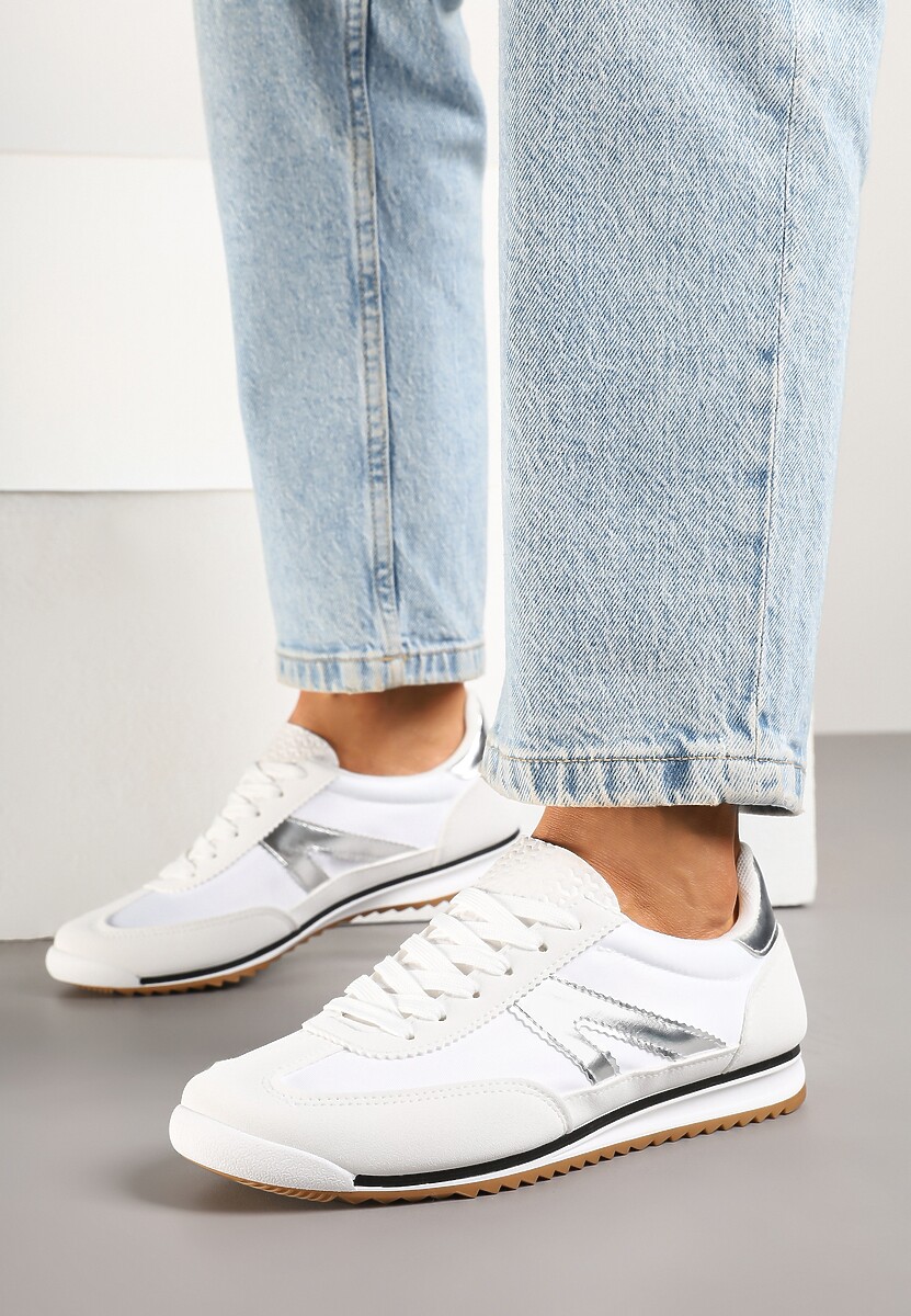 Niebieskie Sneakersy Ozdobione Geometrycznym Motywem Clevandra